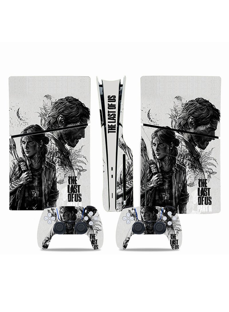 IINE Sony PS5 Slim Console Controller Skins Set, Skin Wrap Decal Sticker PS5 Slim Disk Edition Console, Protective Film Sticker for PS5 Slim (The Last Of Us), PS5 Slim Disk Edition Console Sticker - Image 1